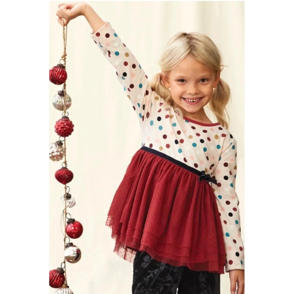 Matilda Jane Just Imagine Ronnie Girls Polka Dot Party Top Size 8 Christmas
